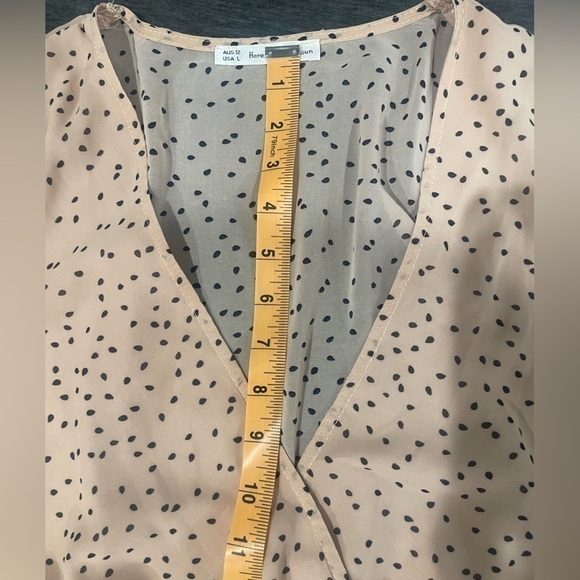 Here Comes the Sun Polka Dot flowy mini semi formal pink Dress- Size L - Picture 12 of 12